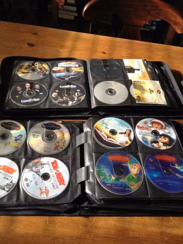 early 2000s DVD cases collection photograph -
