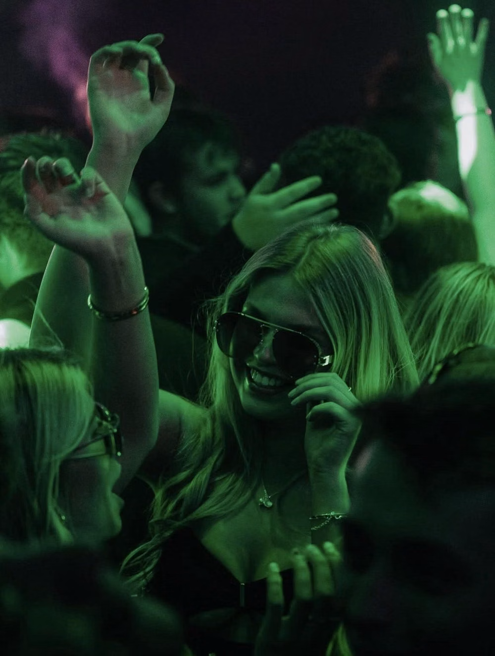 nightclub laser strobe crowd photograph -