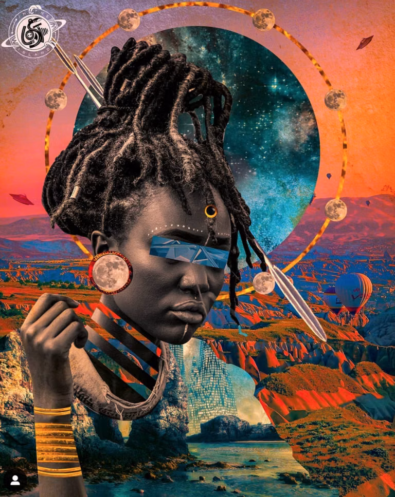 Afrofuturism aesthetic - Beautifully Vibrant Afrofuturism Collages | Moss and Fog