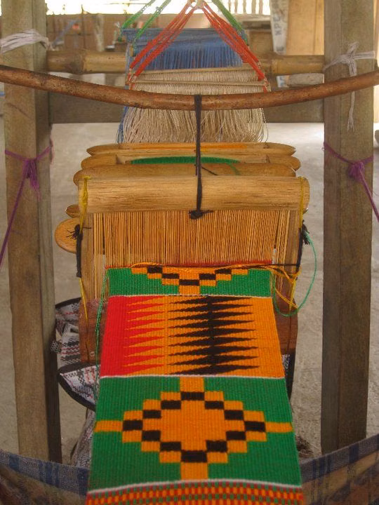 Ghana kente weaving loom close up photograph - Kente weaving, Ghana- Katie's travels.