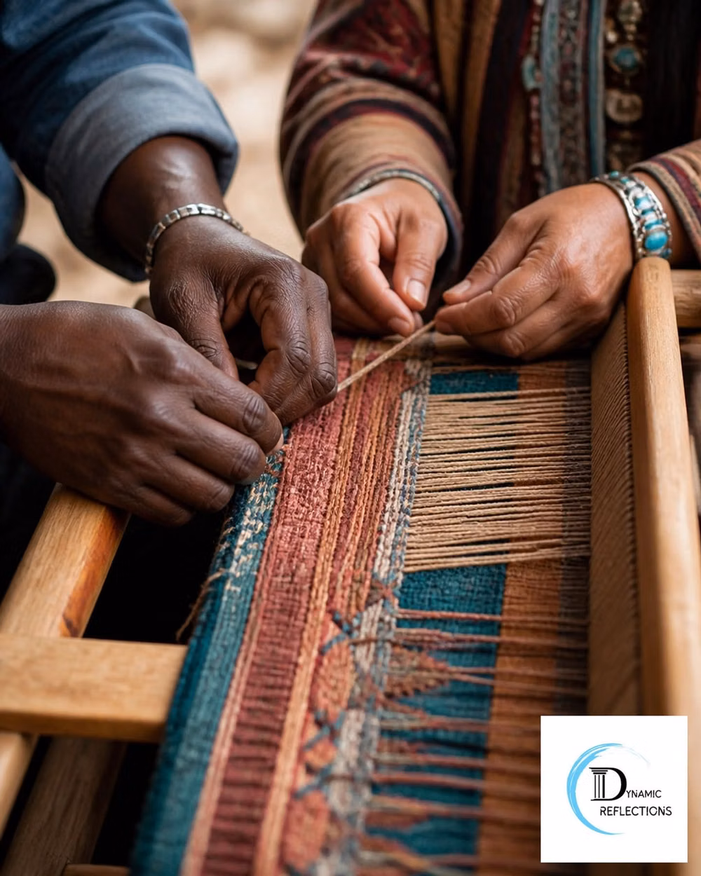 Ghana kente weaving loom close up photograph - Every community is a tapestry, woven from the unique threads of our lived experiences. True inclusion isn’t just about making space; it’s about collective cultural safety: the shared loom where every hand contributes and every story is held with care. When we weave our perspectives together with intention, we create a fabric strong enough to support everyone’s healing and growth. This shared work requires patience, curiosity, and a commitment to the whole. How can you contribute a thread of...