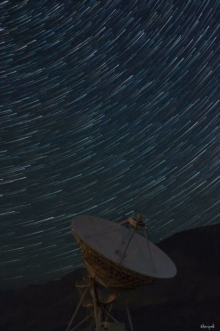 satellite antenna desert landscape photograph -