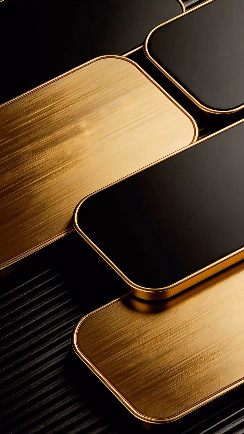 black lacquer brass geometric detail photograph -