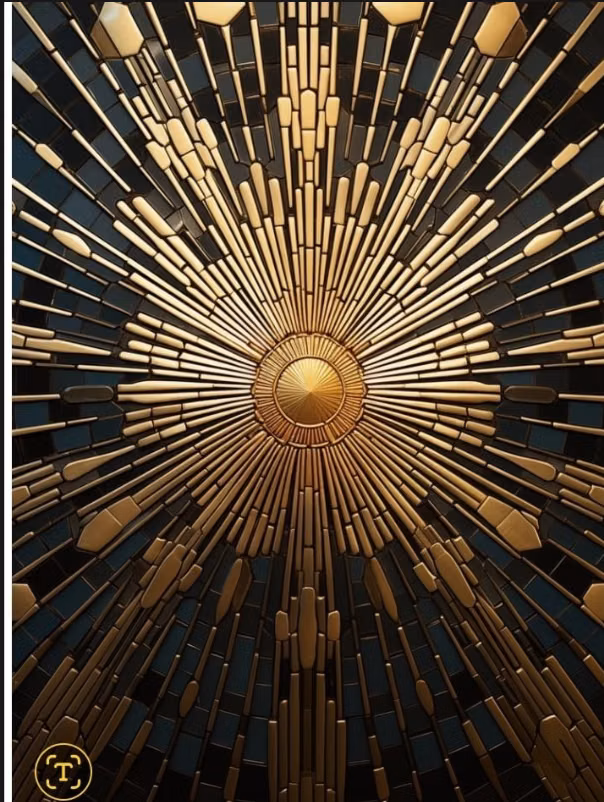 brass sunburst object close up photograph -