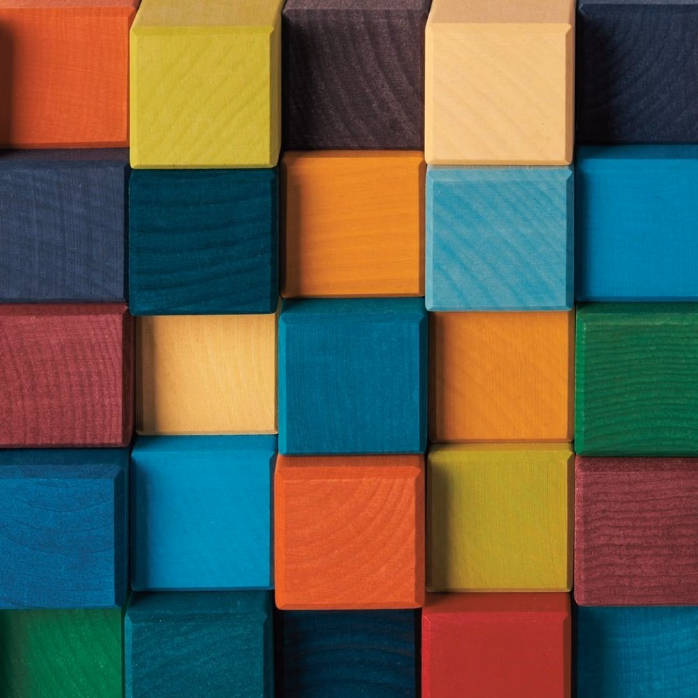primary color wooden geometry blocks photograph - Constructing the future, one block at a time. #letsgetplayful
