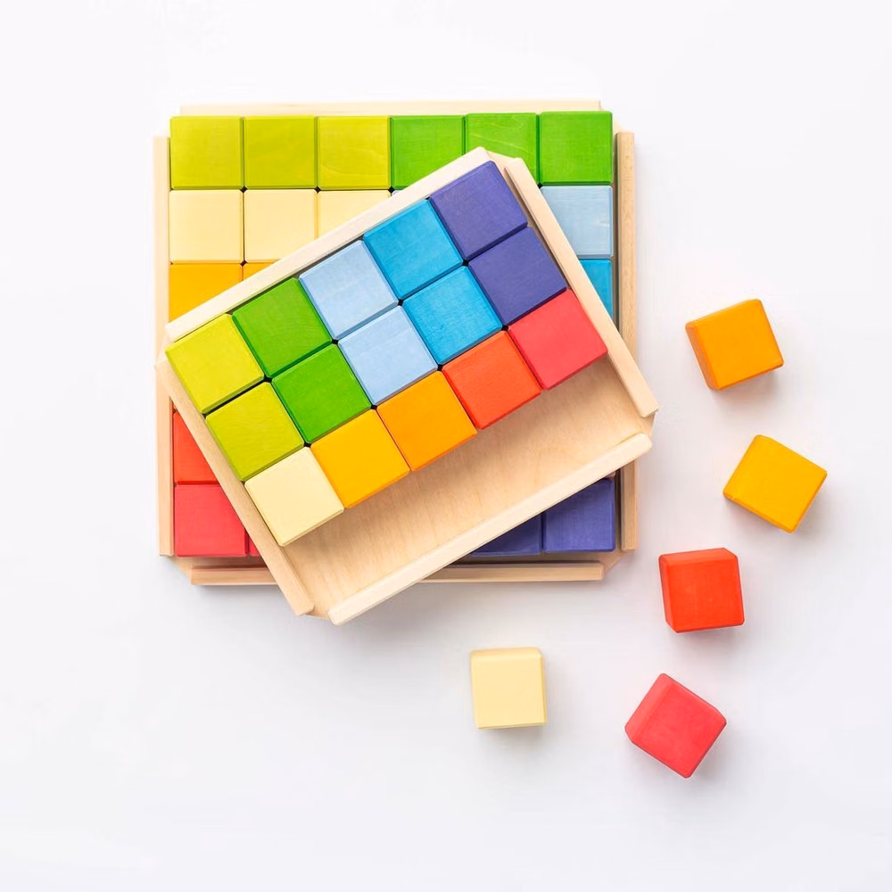primary color wooden geometry blocks photograph - The Playful Peacock on Instagram: “Did you know that..... . . Building blocks help with: 🌱Spatial awareness 🌱Logical thinking 🌱Motor skills 🌱Hand eye coordination…”