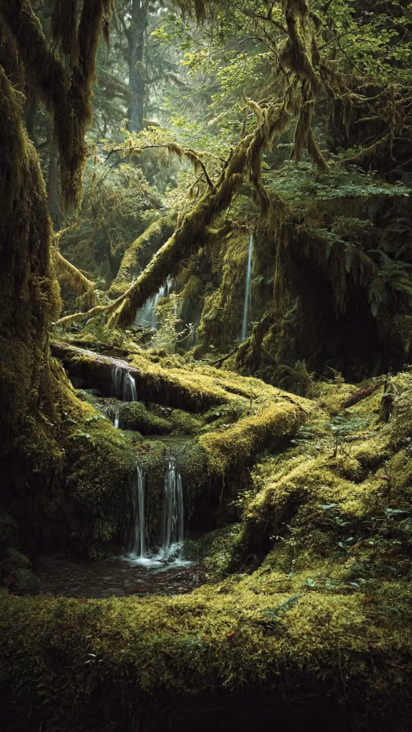 lush forest moss macro photograph -