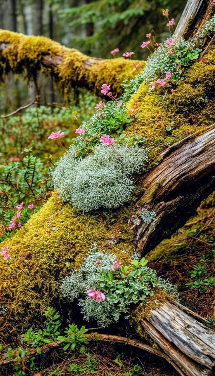 lush forest moss macro photograph -
