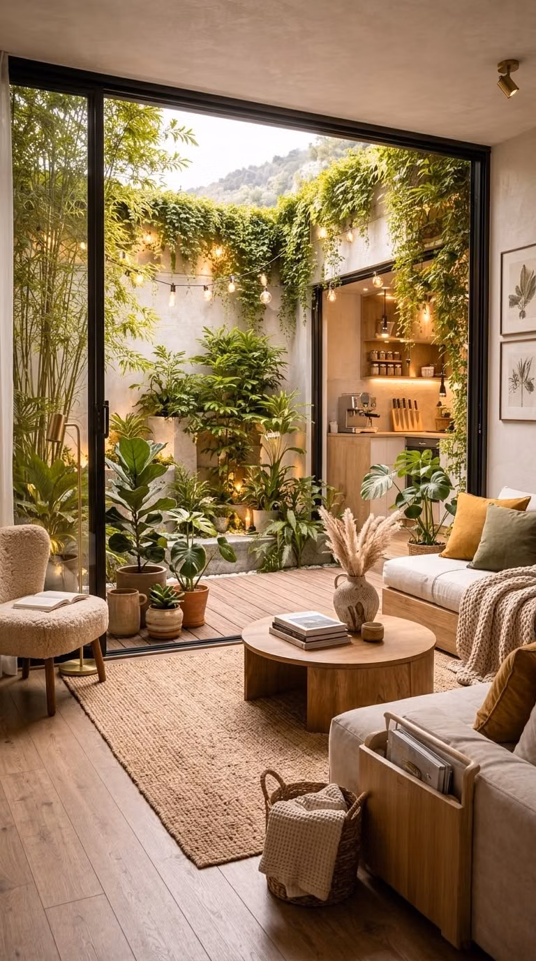 indoor planted courtyard natural light photograph -