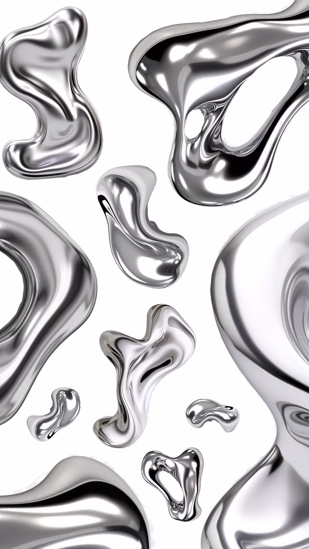Chrome / Liquid Metal aesthetic -