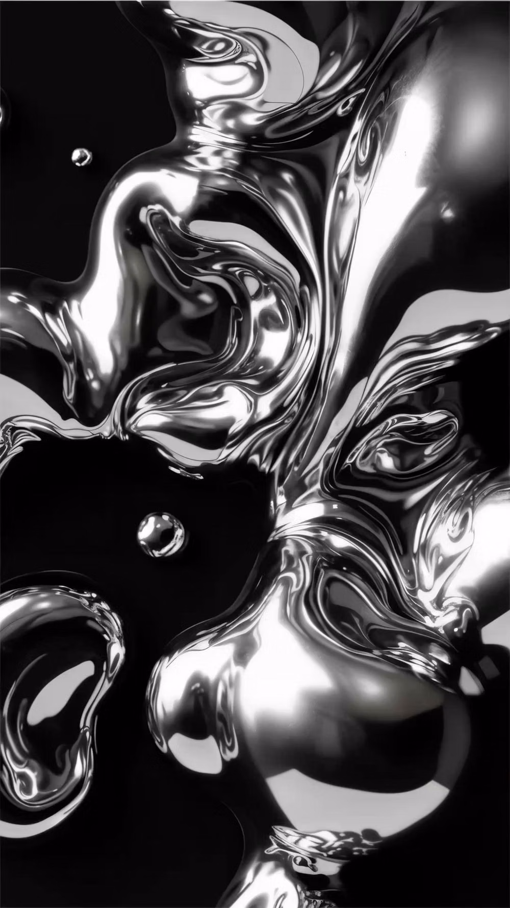 Chrome / Liquid Metal aesthetic -