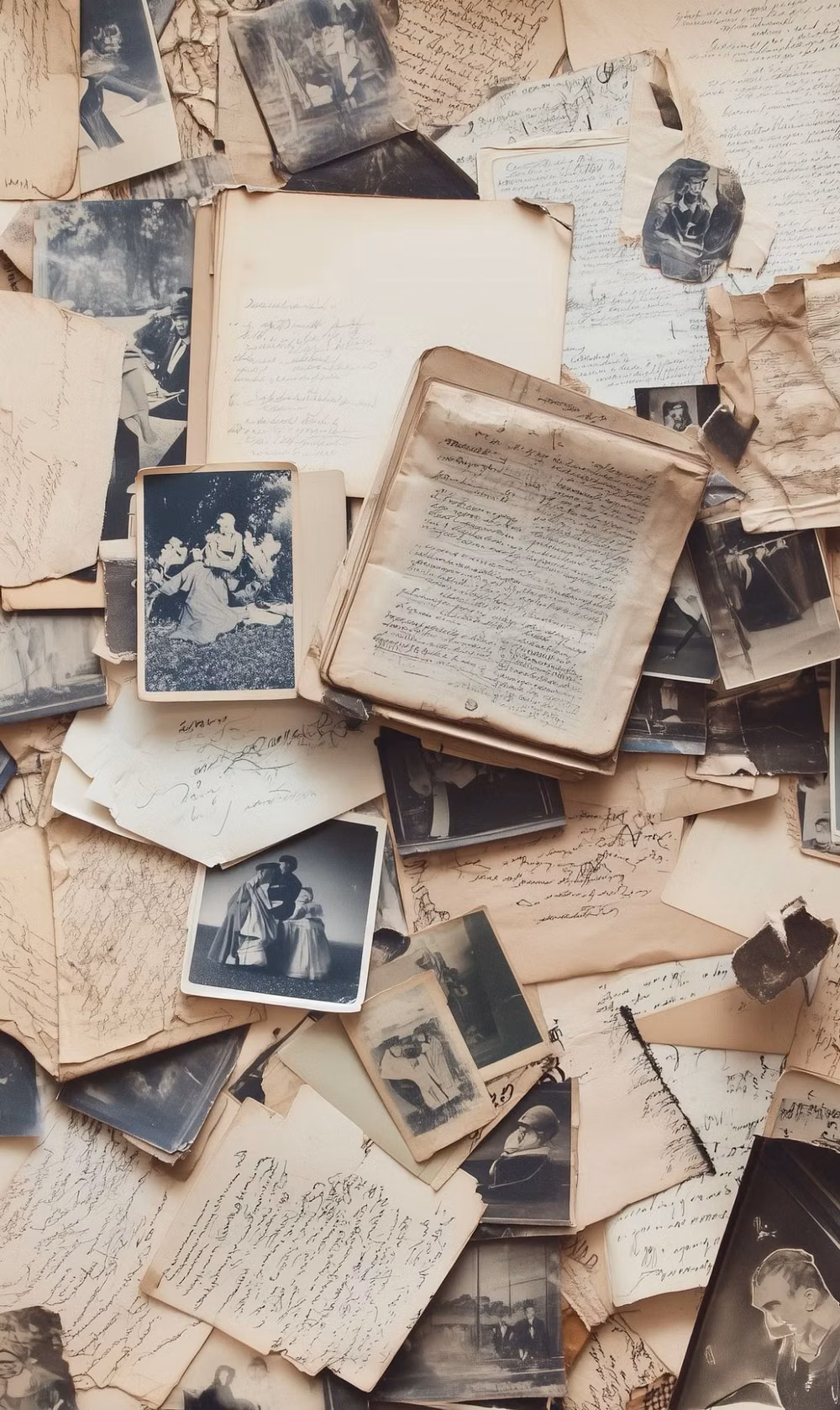 vintage magazine clippings overhead photograph -