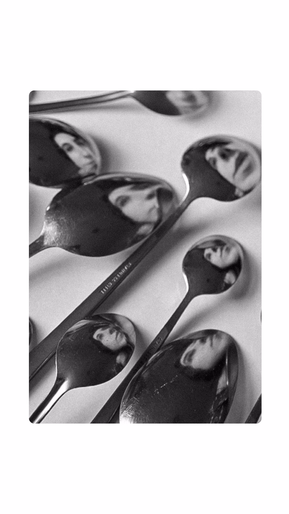 loose photographic contact prints overhead -