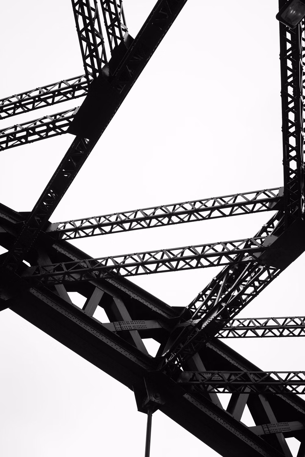 diagonal steel truss bridge photograph - Wearmouth bridge by Matthew Surowka
