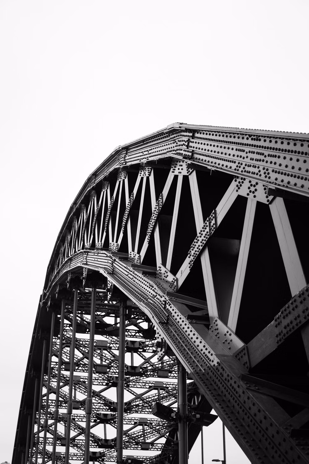 diagonal steel truss bridge photograph - Wearmouth Bridge by Matthew Surowka