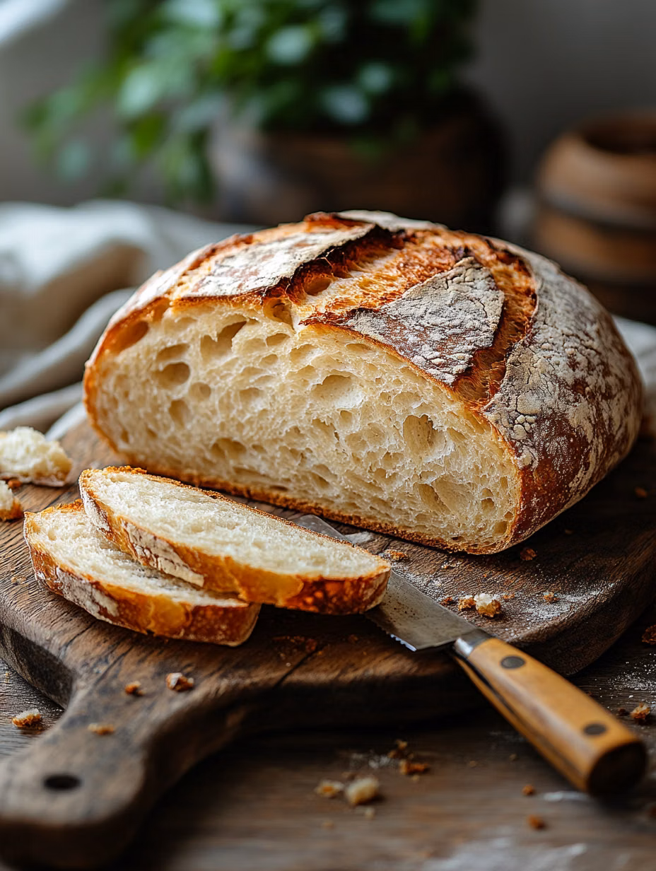 rustic sourdough bread linen table photograph -