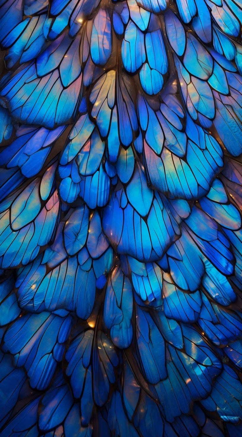 blue butterfly wing macro photograph -