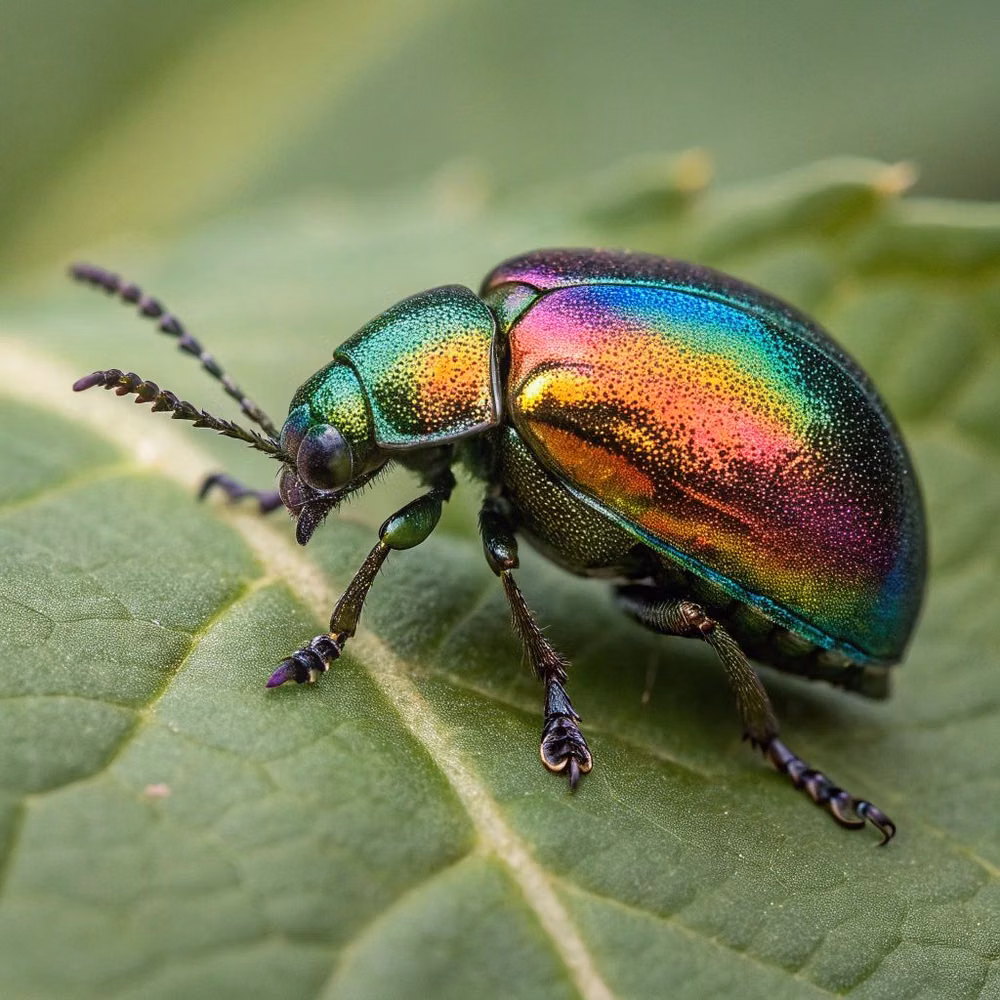 metallic beetle macro photograph - Instagram