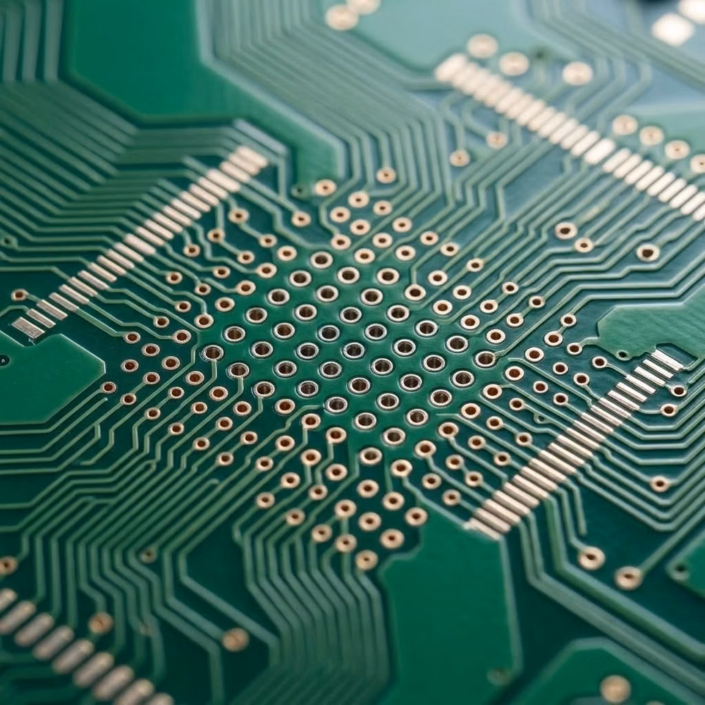 microchip circuit traces macro photograph - Size matters in medical tech. We use elite precision and accelerated HDI to shrink boards: patients prefer microvias over bricks. Engineering the future, one tiny hole at a time. #HDI hello@circuit-board-design.com https://www.circuit-board-design.com/