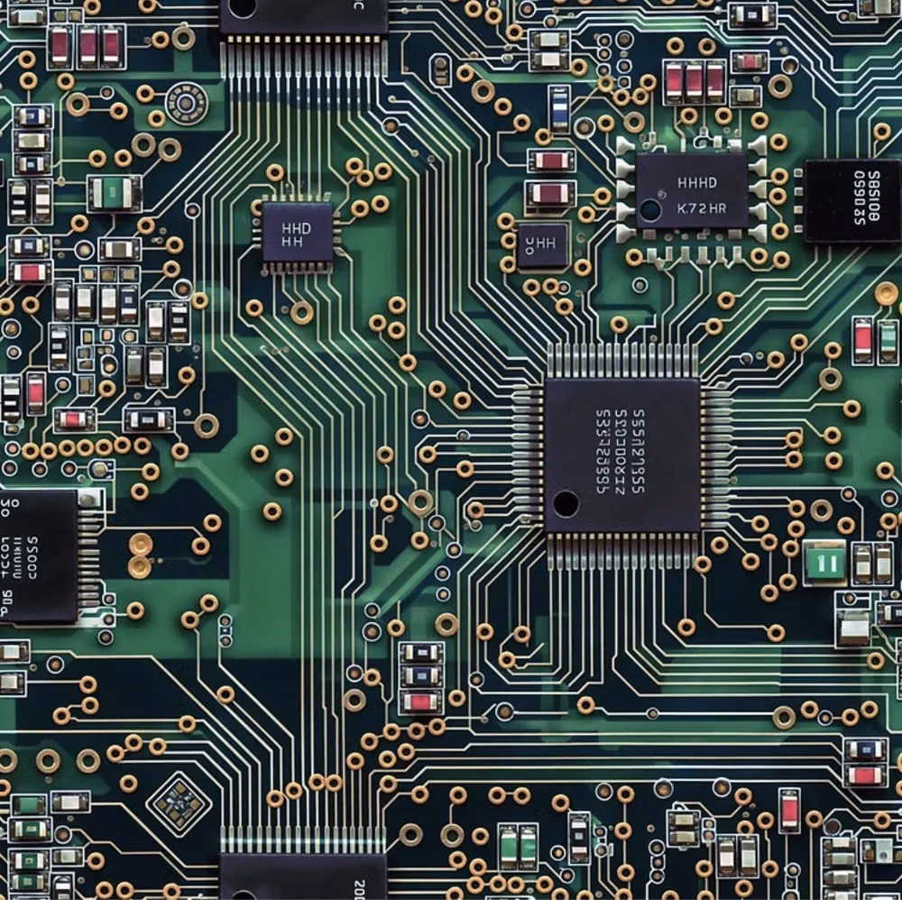 microchip circuit traces macro photograph -