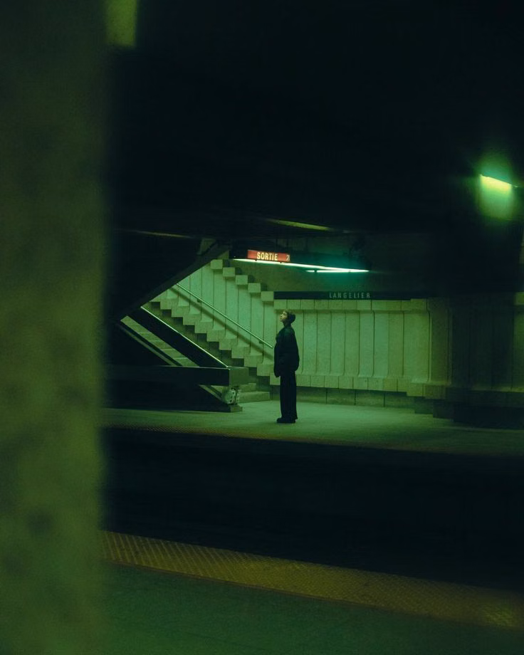 urban surveillance camera night photograph -