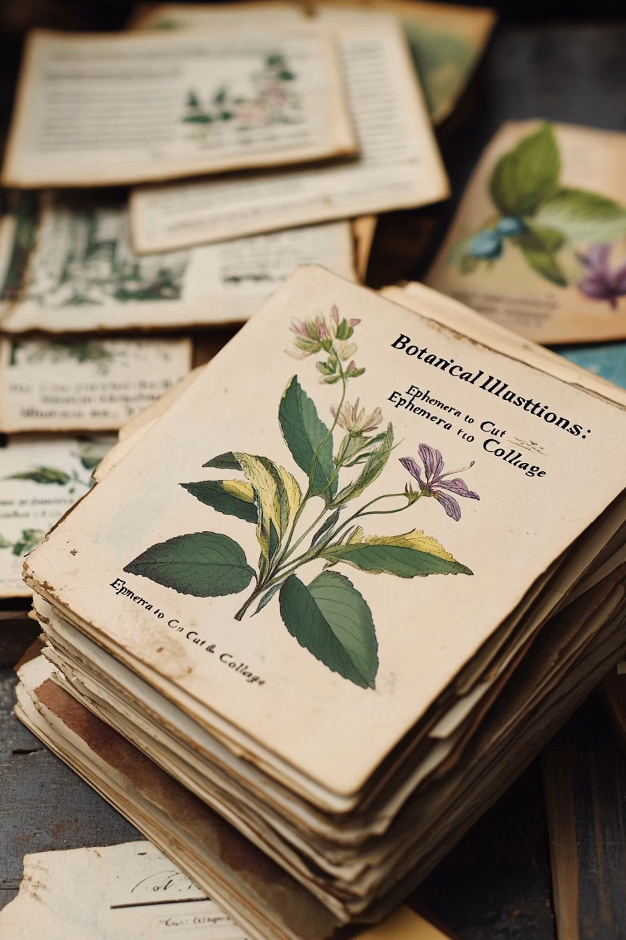 antique botanical plate book photograph -