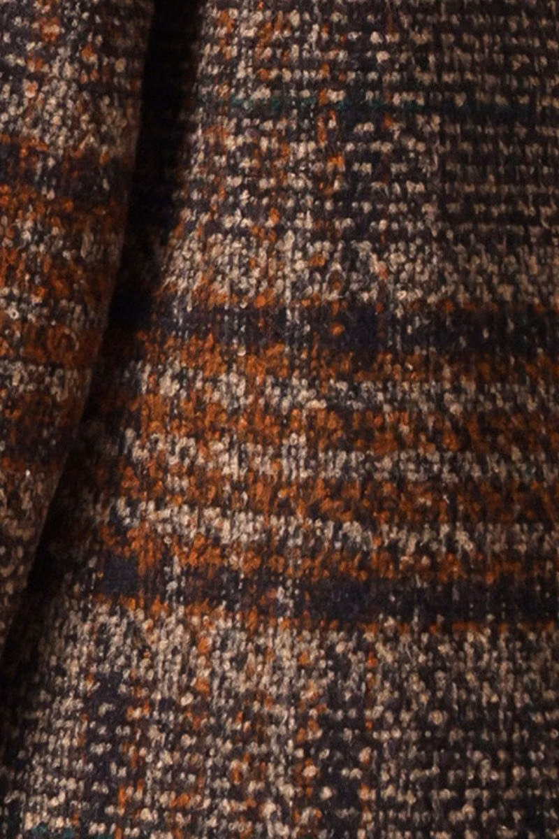 brown tweed blazer fabric detail photograph - Timeless Vintage Plaid Tweed Blazer for Elegant Style
The Vintage Double Breasted Plaid Tweed Blazer