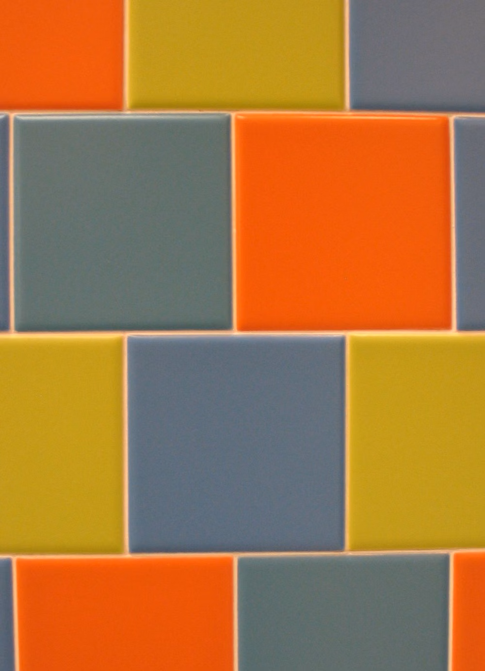 bright multicolor ceramic tile pattern photograph - Festiva colors / glazes are available on lots of different field tile shapes and liners from us www.quarrytile.com