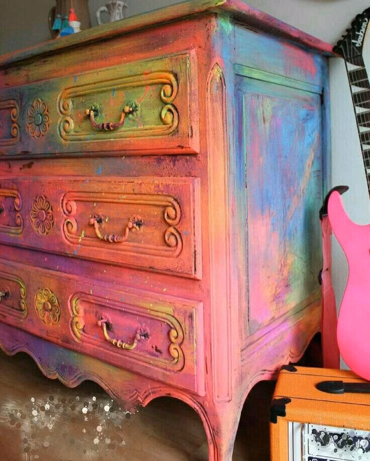 bold colorful painted furniture photograph - 
