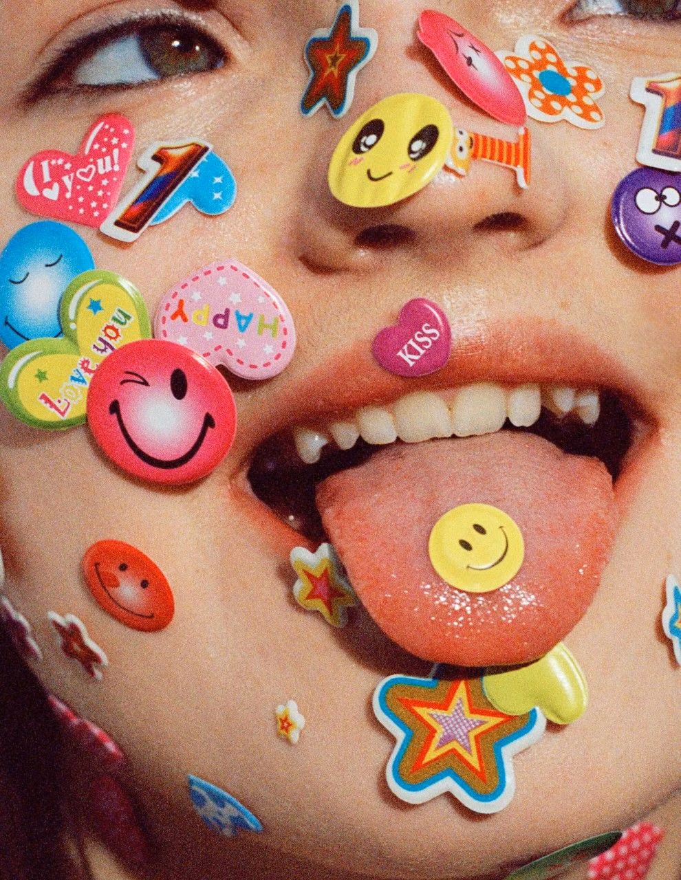 bright smiley face stickers close up photograph - 