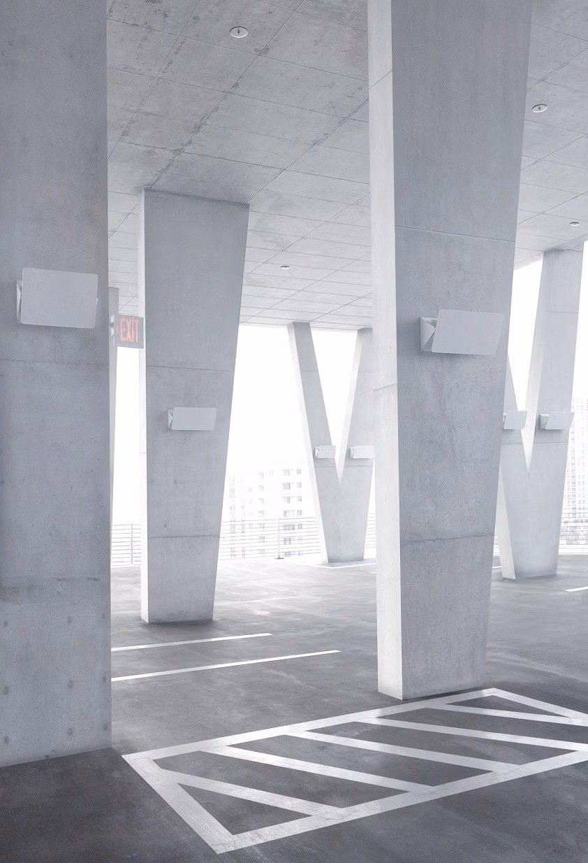 white concrete transit station hard sunlight photograph - 