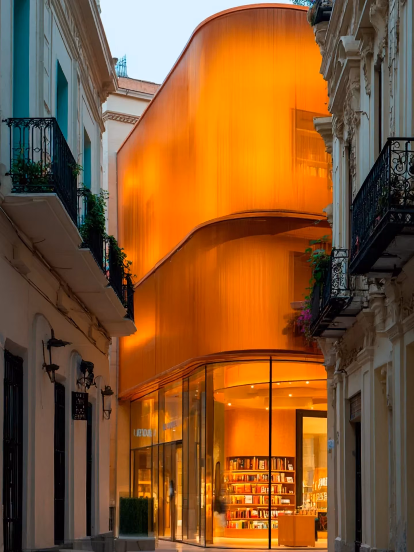 orange safety glass architecture photograph - Instagram