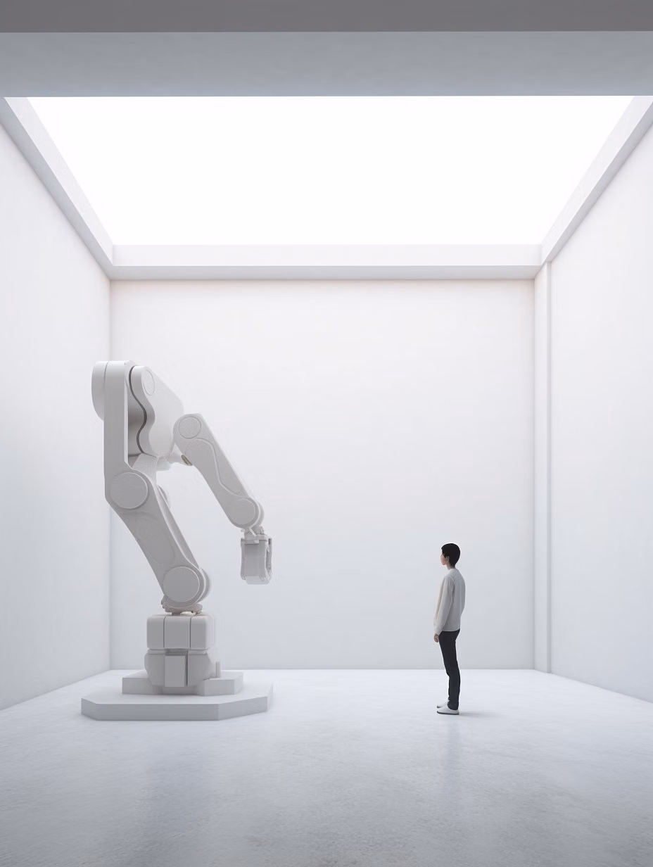 clean white robotics laboratory photograph - 