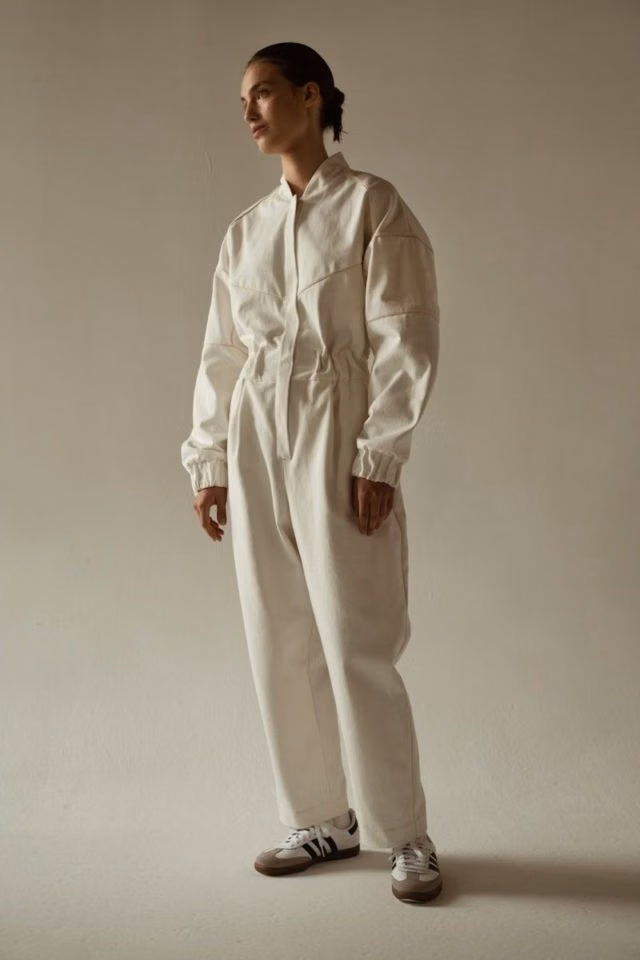 white technical protective suit studio photograph - 
