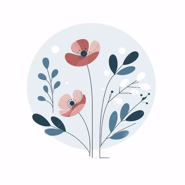 Flat Design aesthetic - Premium Vector | Flat design of minimalist spring flowers