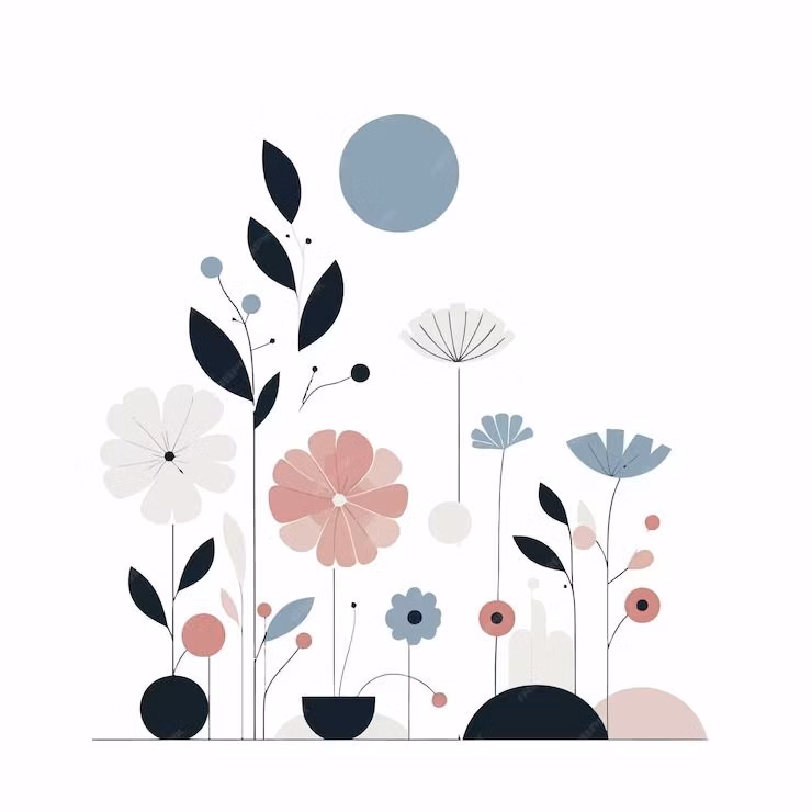 Flat Design aesthetic - Premium Vector | Flat design of minimalist spring flowers