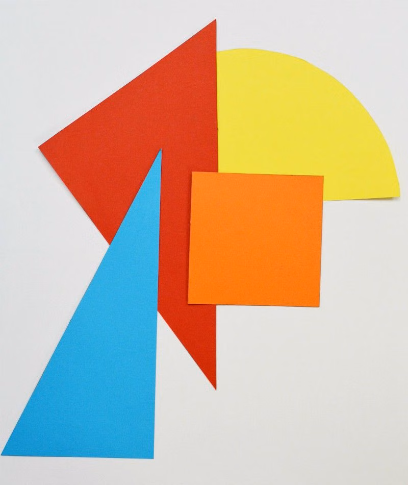 colored construction paper geometric cutouts photograph - plating-with-shapes