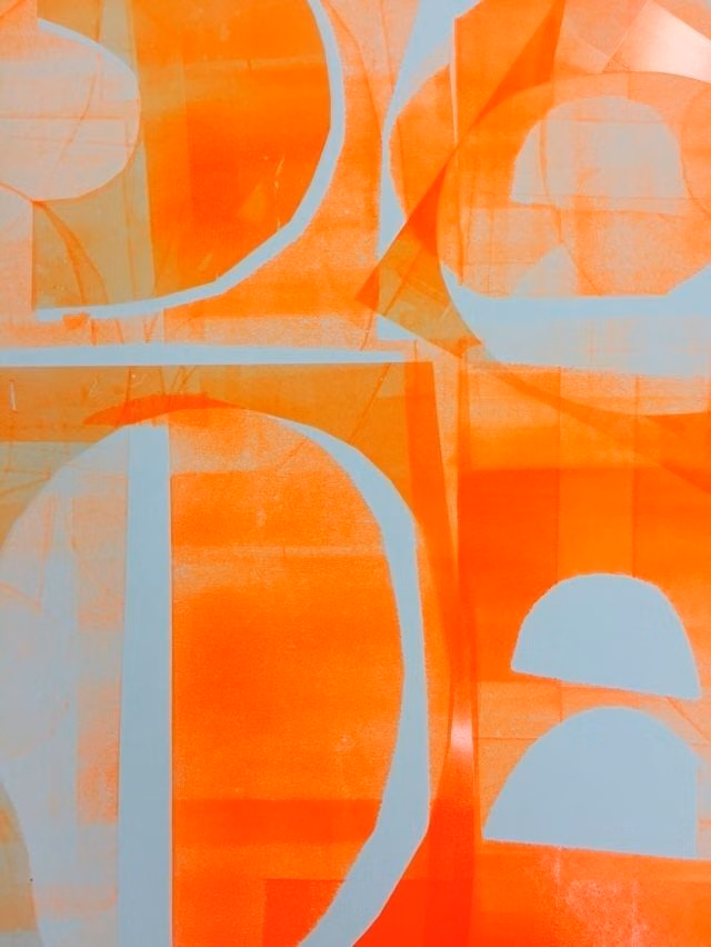solid color screenprint ink layers close up -