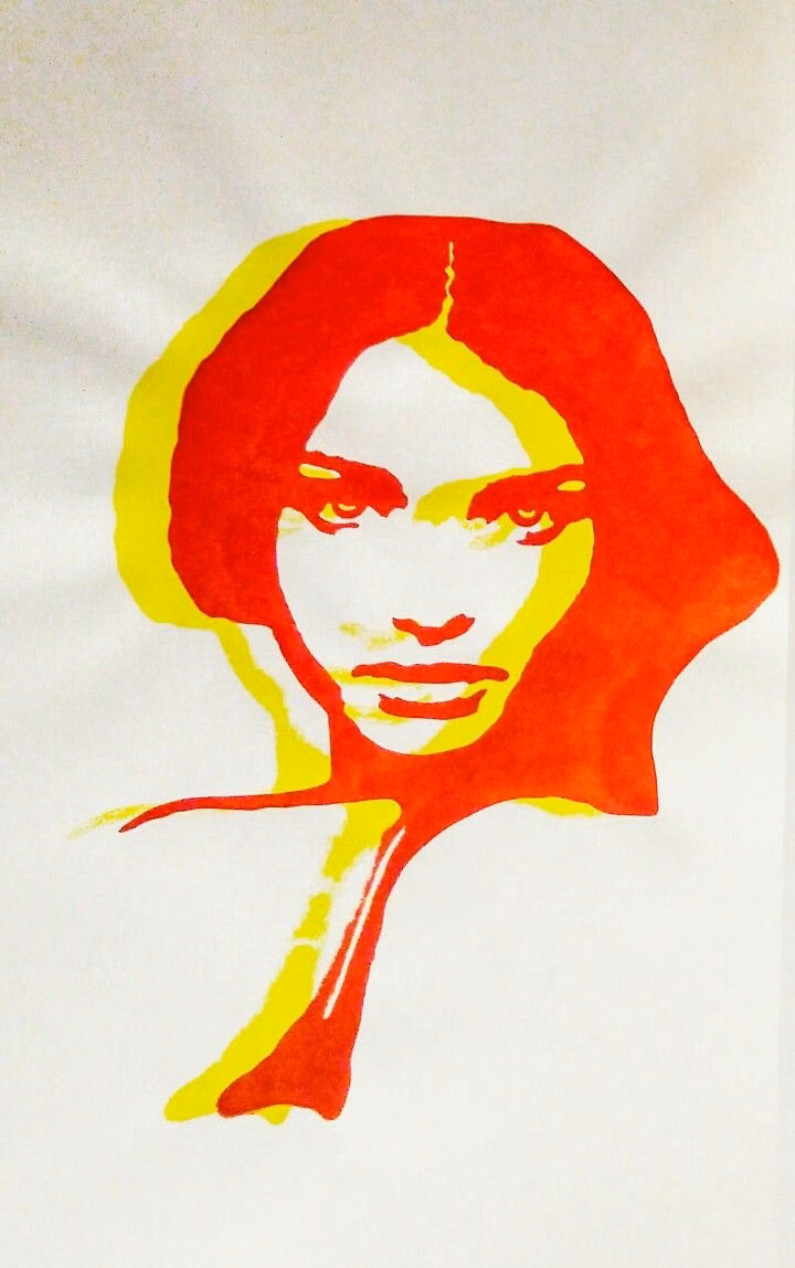 solid color screenprint ink layers close up -