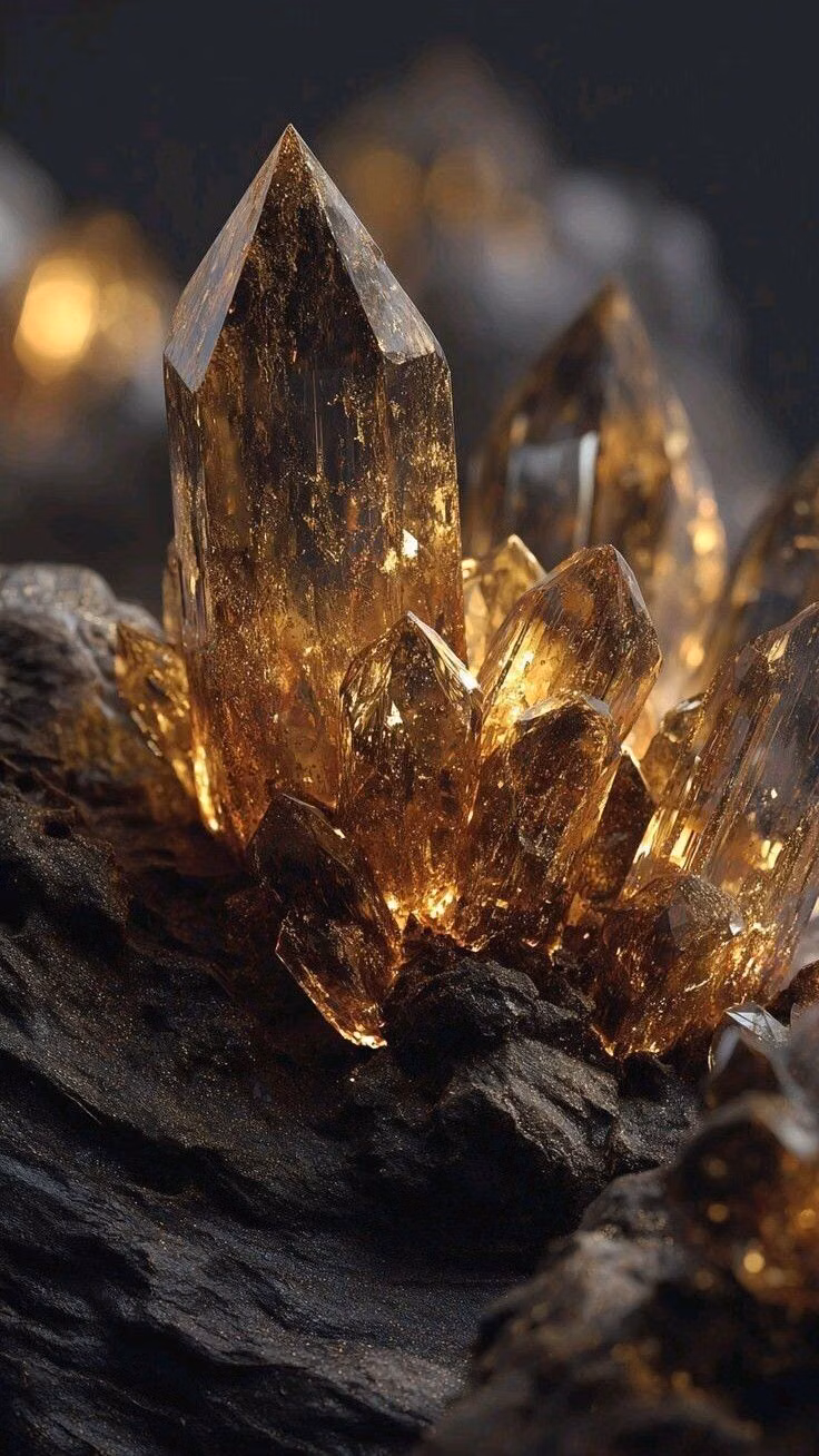 geometric mineral crystal close up photograph -