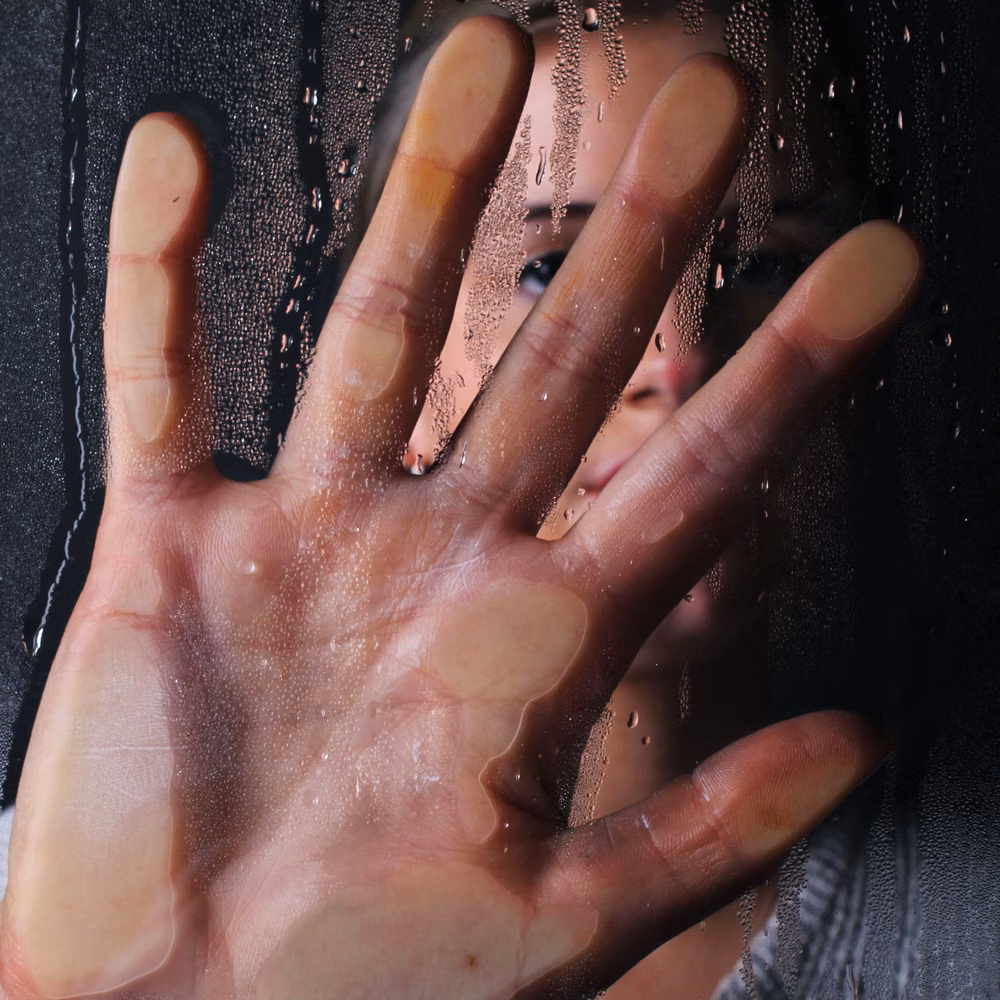 condensation droplets on glass macro photograph - Hands wet water condensation beads droplets Perspex glass pressure macro steam intense