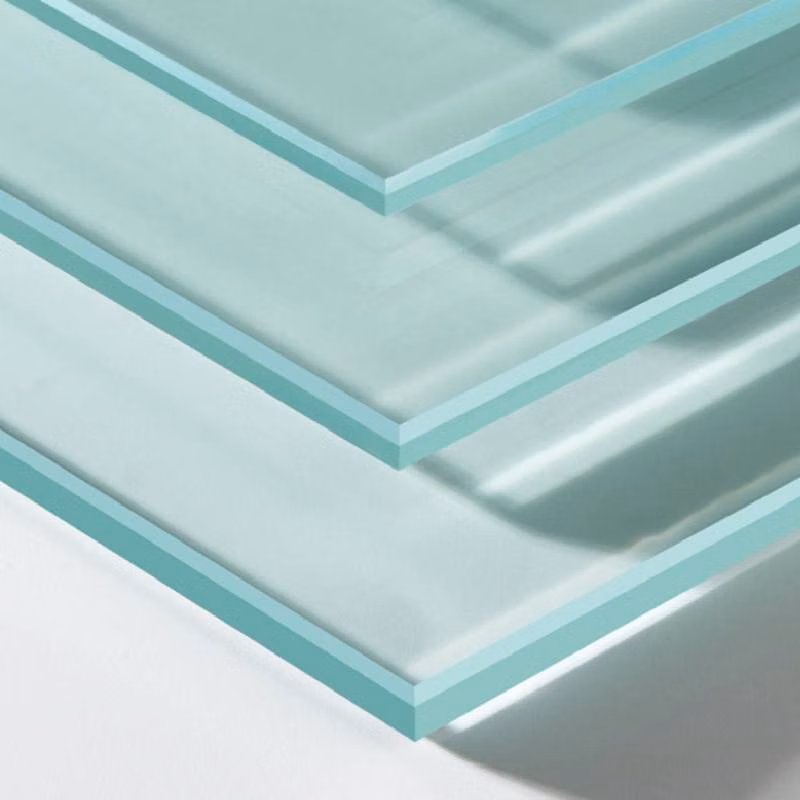 stacked clear glass sheets edge close up - Clear float glass is made from high-quality sand, natural minerals, and chemicals. The raw materials are melted at high temperatures and formed by floating the molten glass on molten tin, followed by polishing and shaping. The glass has a smooth surface, excellent optical properties, stable chemical performance, and high mechanical strength. It is resistant to acids, alkalis, and corrosion. E-mail:sales01@zhuoruiglass.com #clearfloatglass #clearfloatglassmeaning #clearfloatglassprice
