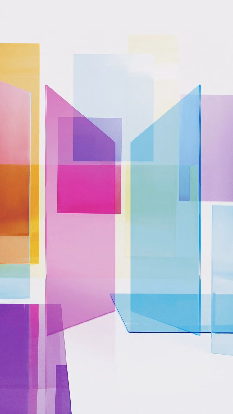 translucent colored acrylic sheets overlap photograph -