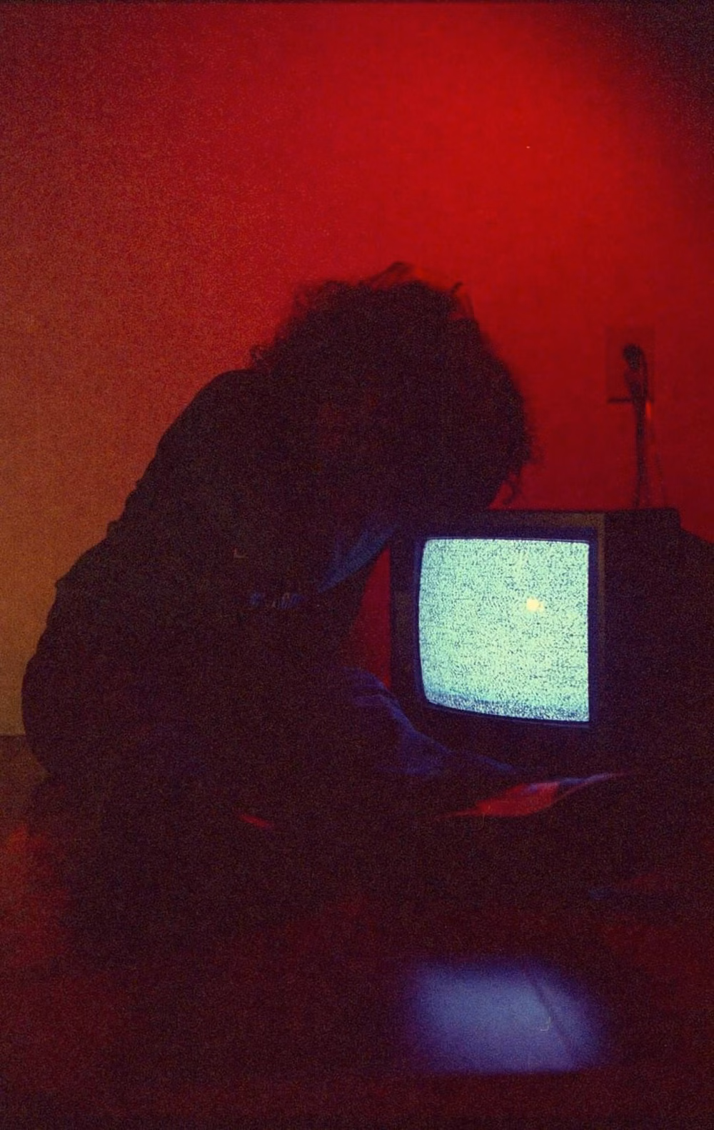 VHS tracking distortion television photograph - 