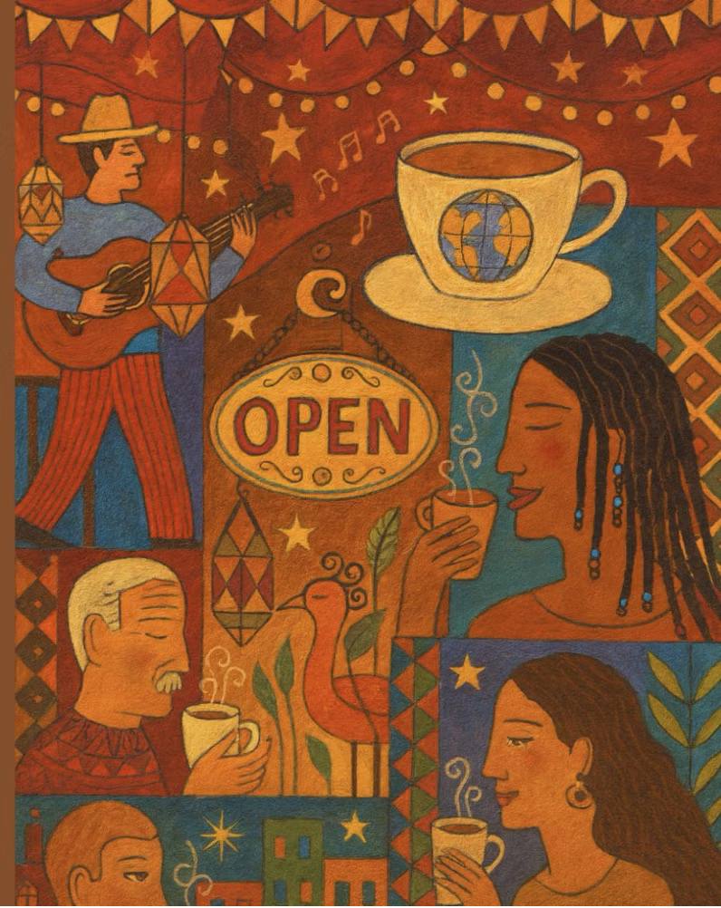 Global Village Coffeehouse aesthetic - Global Village Coffeehouse Fall Composition Notebook: Gift for Fall 140 Pages 8.5 x 11 size Cute Global Village Coffeehouse aesthetic Fall gifts, fall notebook
