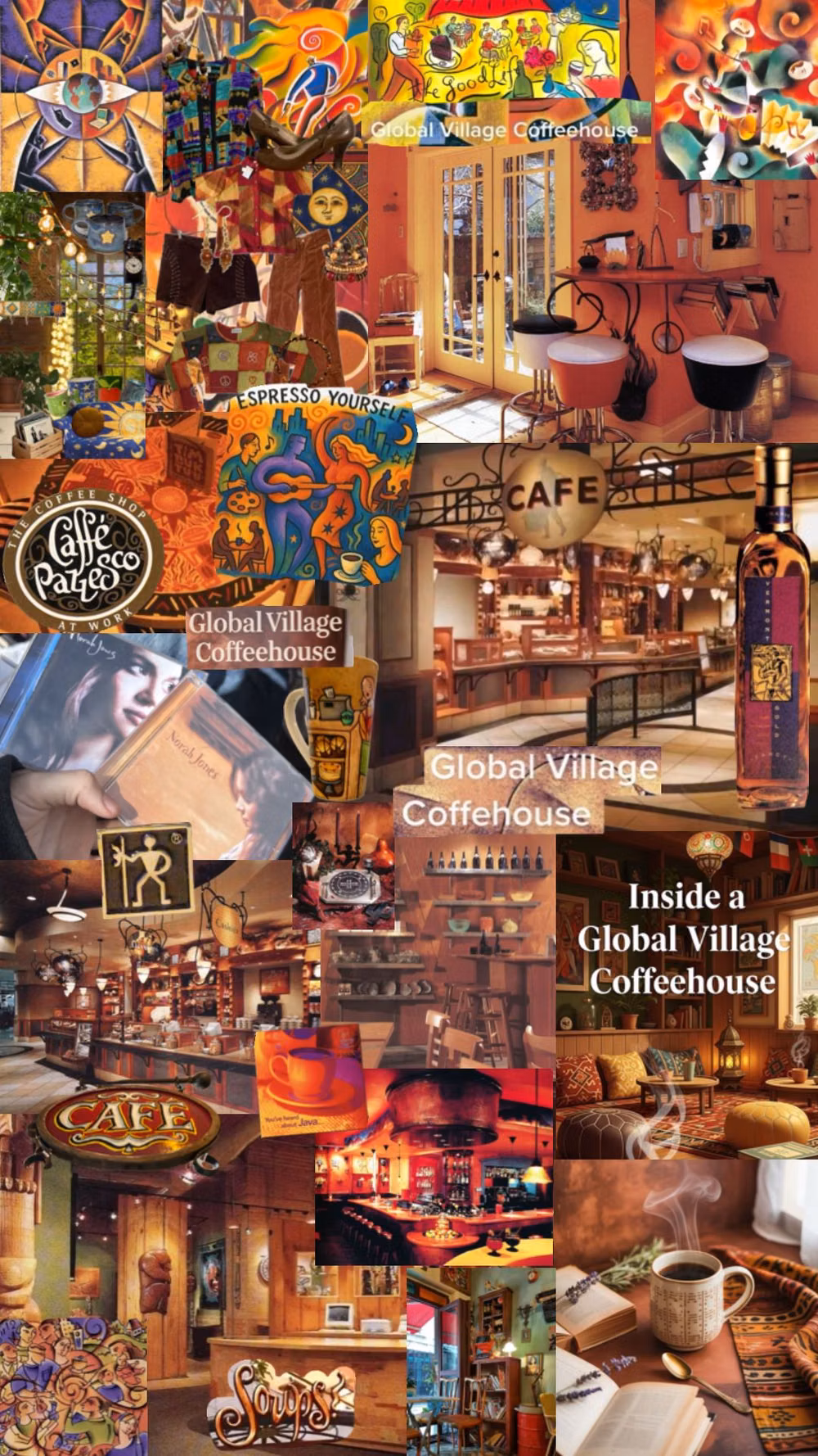 Global Village Coffeehouse aesthetic - #globalvillagecoffeehouse #cafe #aestehthic #vibe