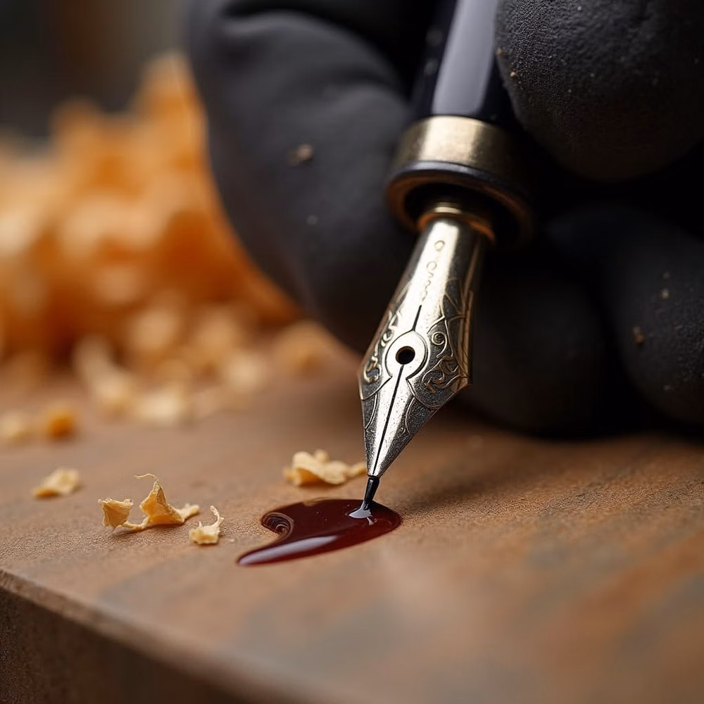 dip pen nib ink close up photograph - Close-up craft moments: watch lathe turning, sanding, and polishing bring walnut and resin to life — then see ink glide perfectly across the page. These 15–20s micro-clips reveal the hands, tools, and finish that make each Anderson Woodworks pen feel premium. Which detail mesmerizes you most? Tell us below and tap the link in bio to explore the collection. ✨🪵✒️ #handmadepens #pencommunity #craftsmanship #AndersonWoodworks #penlove #woodworking #artisanmade #stationeryaddict