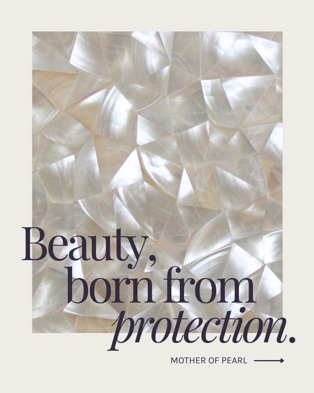 mother of pearl surface macro photograph - Every layer tells a story of care, intention and resilience. 🐚 

Beneath the surface of a shell, layers build slowly, creating mother of pearl’s soft, luminous glow 

Shaped by hand and tradition, discarded material is transformed into something lasting and beautiful 

Its calm glow is perfect for spaces that value meaning, balance and time 🕊️🤍

#aloraa #motherofpearl #materialstudy #photoframes #giftideas