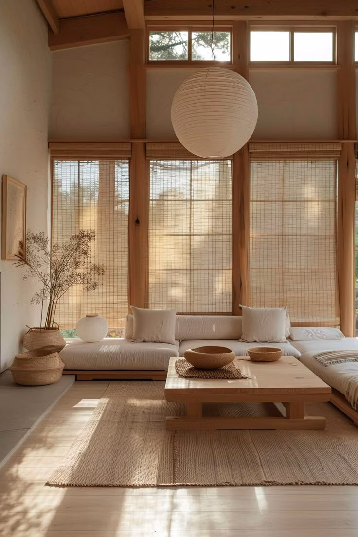 Japanese Minimalism aesthetic - Japandi Style Living Room: Blending Natural Elements