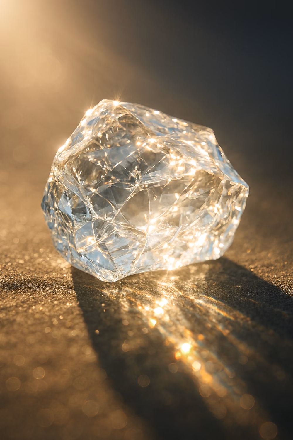faceted crystal macro studio photograph -